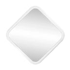 Miroir mural carré encadré blanc : 16,5 po en polyuréthane moderne, aucun assemblage requis