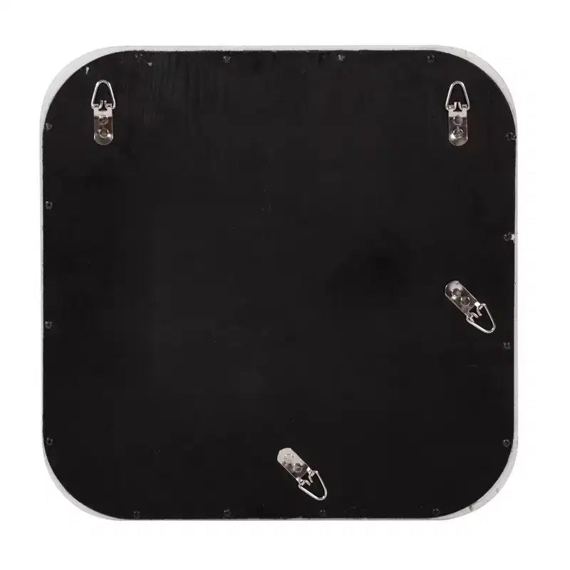 Miroir mural carré encadré blanc : 16,5 po en polyuréthane moderne, aucun assemblage requis