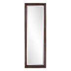 Howard Elliott 12"x36" Rectangular Full Length Dressing Mirror with Hand Crafted Metal Frame Bronze: Elegant Modern Decor