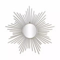 HomeRoots 32 Silver Metal Sunburst Framed Accent Mirror