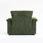 Fauteuil surdimensionné avec repose-pieds, fauteuil lounge confortable en tissu chenille, avec porte-gobelet et port USB.
