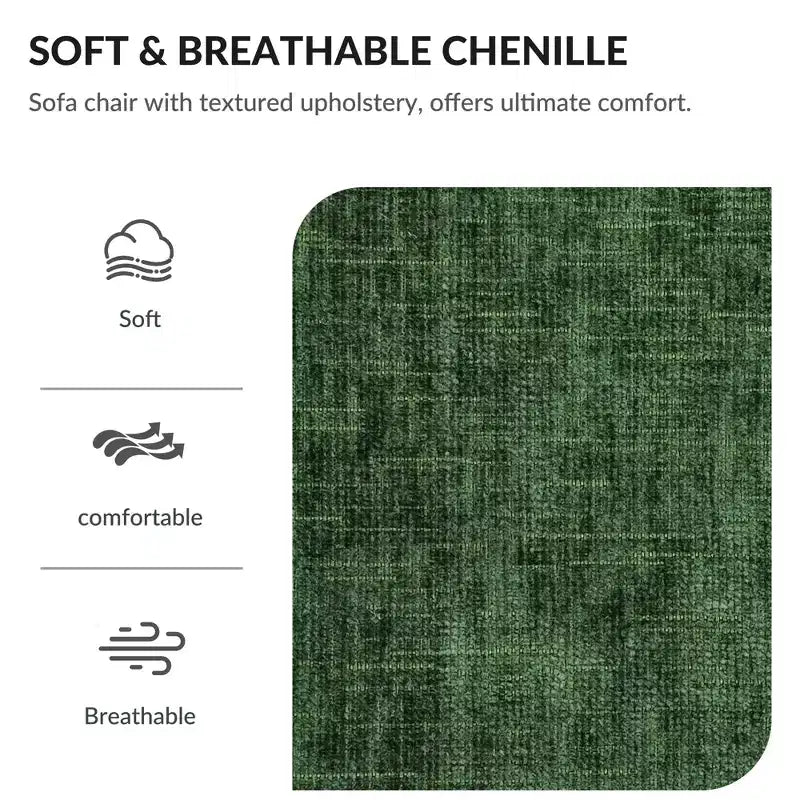 Fauteuil surdimensionné moderne avec ottoman, fauteuil d'appoint confortable en tissu chenille avec porte-gobelets et ports USB - ModernLuxe