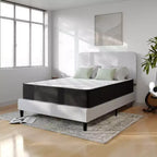 Emma and Oliver 12 Inch Hybrid Mattress, High Density Cooling Foam and Pocket Spring Mattress in a Box, CertiPur-US Certified Foam, White/Black