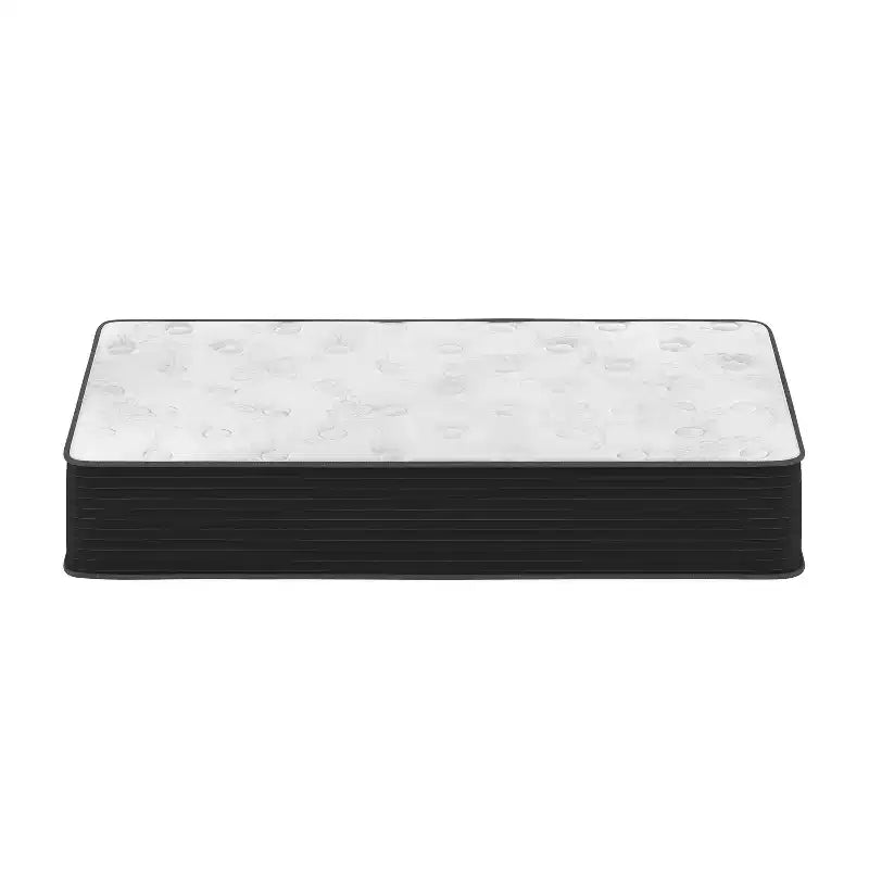 Matelas Hybride 12 Pouces, Mousse Rafraîchissante Haute Densité et Matelas à Ressorts Ensachés en Boîte, Mousse Certifiée CertiPur-US, Blanc/Noir