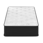 Matelas hybride de 30 cm (12 pouces), mousse rafraîchissante haute densité et ressorts ensachés individuellement, blanc/noir.