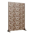 Jardinière en métal noir 72 H47W avec treillis brise-vue pour patio, jardin et balcons de café