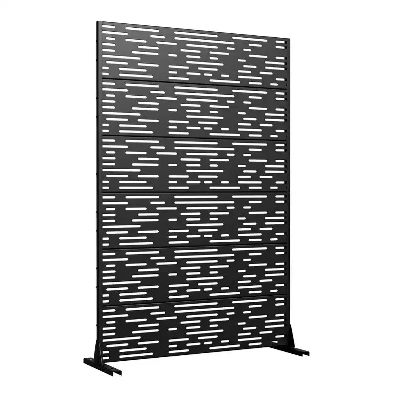 Jardinière en métal noir 72 H47W avec treillis brise-vue pour patio, jardin et balcons de café