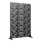 Jardinière en métal noir 72 H47W avec treillis brise-vue pour patio, jardin et balcons de café