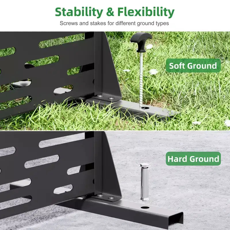 Jardinière en métal noir 72 H47W avec treillis brise-vue pour patio, jardin et balcons de café