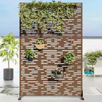 Jardinière en métal noir 72 H47W avec treillis brise-vue pour patio, jardin et balcons de café