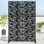 Jardinière en métal noir 72 H47W avec treillis brise-vue pour patio, jardin et balcons de café