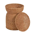 Table d'appoint en rotin de chaume