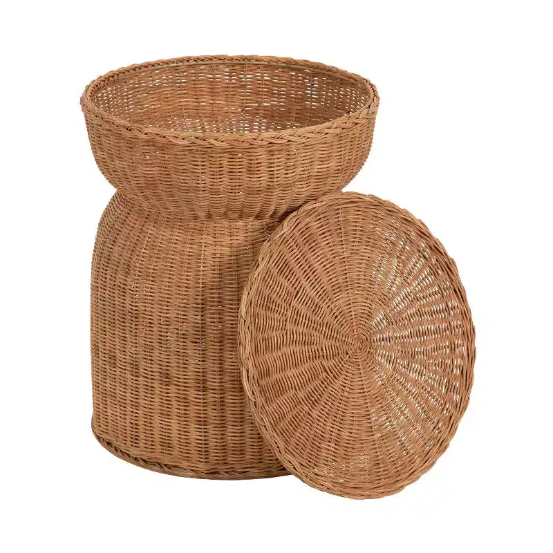 Table d'appoint en rotin de chaume
