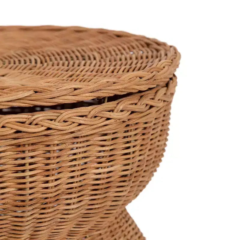 Table d'appoint en rotin de chaume