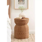 Table d'appoint en rotin de chaume