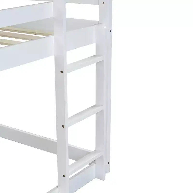 Lit superposé simple en bois d'hévéa, gris