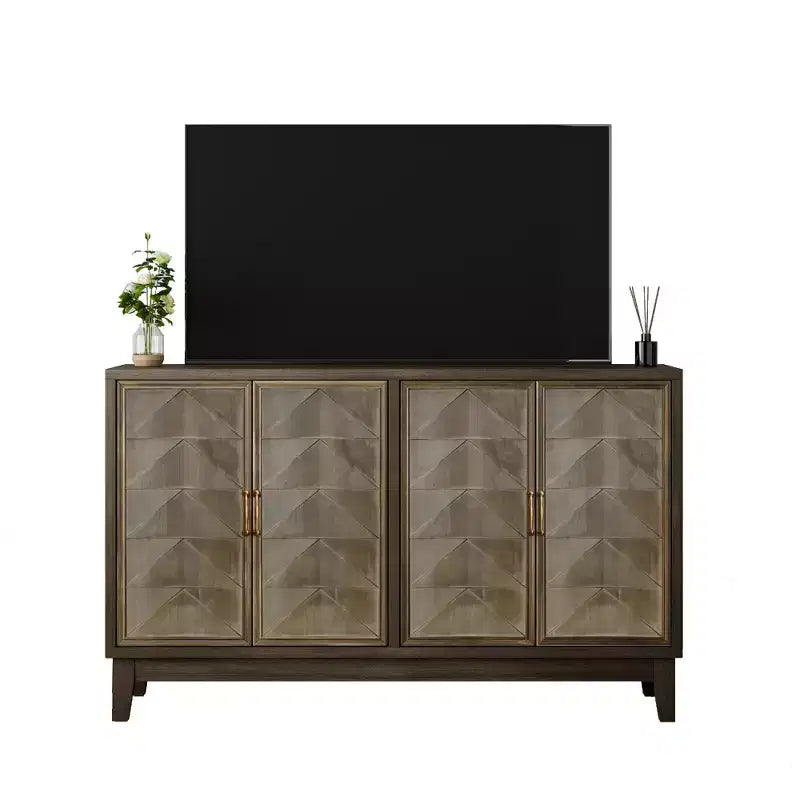 Armoire de rangement de 139,9 cm (55,12 po) de largeur avec 4 portes et étagères réglables