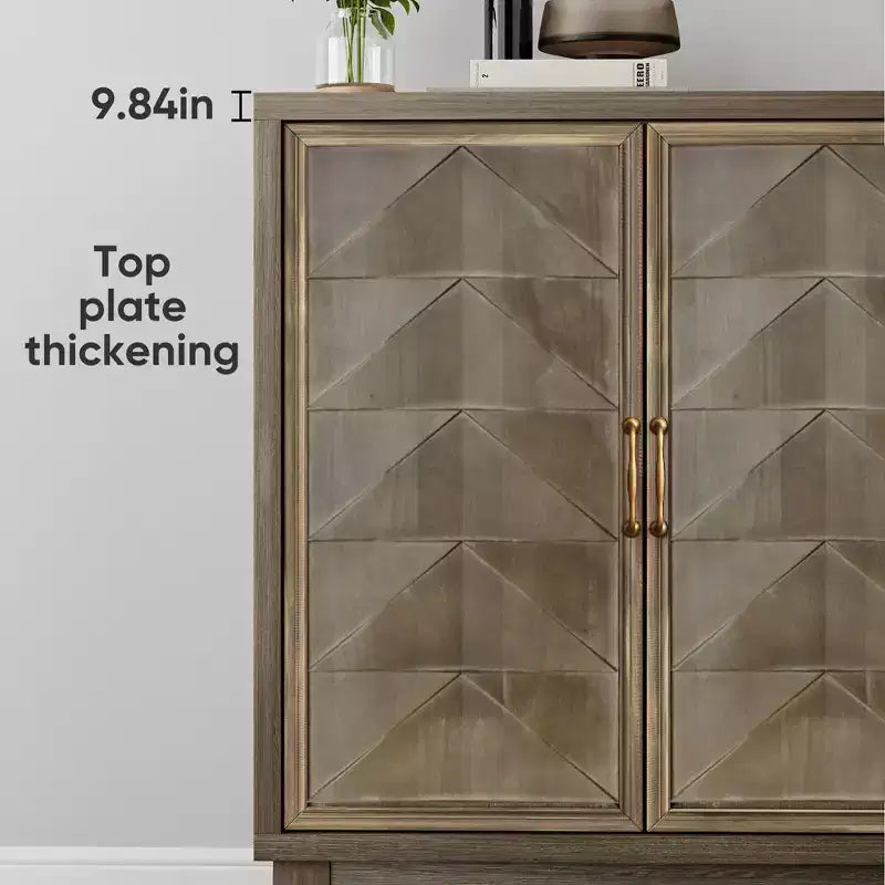 Armoire de rangement de 139,9 cm (55,12 po) de largeur avec 4 portes et étagères réglables