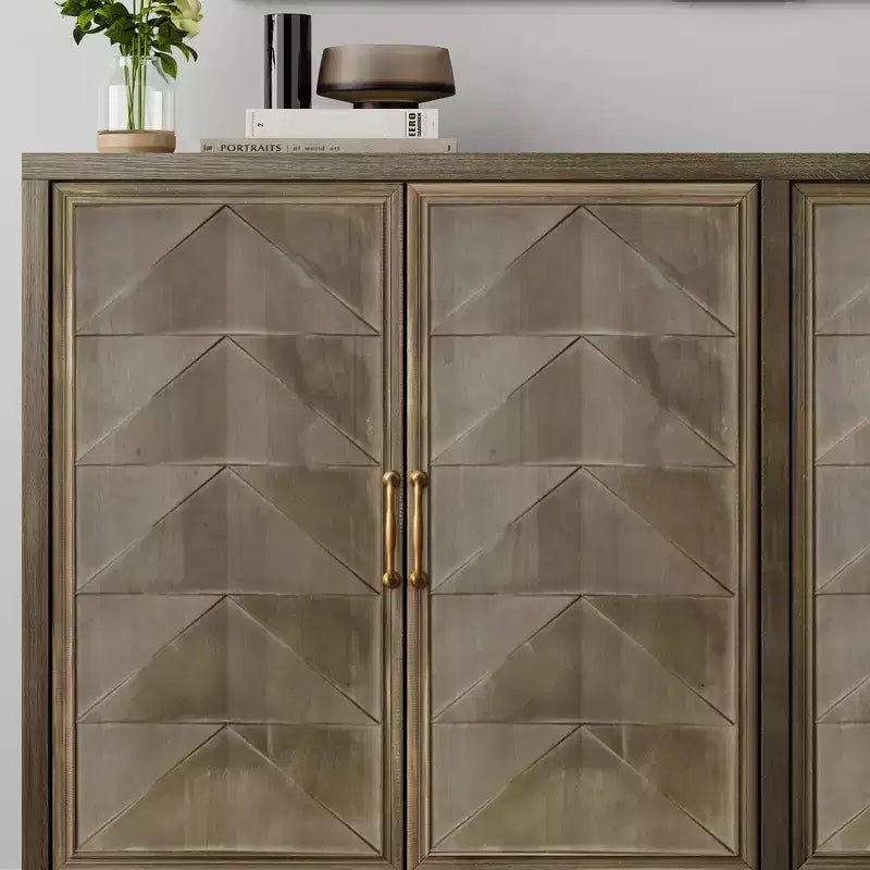 Armoire de rangement de 139,9 cm (55,12 po) de largeur avec 4 portes et étagères réglables