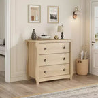 Commode à 3 tiroirs pour chambre à coucher, commode à tiroirs de 74,4 cm de haut avec rangement autonome, coffre de rangement en bois pour salon
