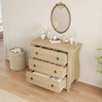 Commode à 3 tiroirs pour chambre à coucher, commode à tiroirs de 74,4 cm de haut avec rangement autonome, coffre de rangement en bois pour salon