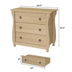 Commode à 3 tiroirs pour chambre à coucher, commode à tiroirs de 74,4 cm de haut avec rangement autonome, coffre de rangement en bois pour salon