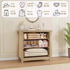 Commode à 3 tiroirs pour chambre à coucher, commode à tiroirs de 74,4 cm de haut avec rangement autonome, coffre de rangement en bois pour salon