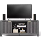 59 TV Stand for TVs Up to 65 Inches, Mid Century Modern TV Entertainment Center w/Storage Cabinets & Open Shelves, Wood TV Cabinet for Home