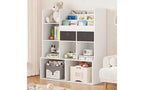 GustoWave 4-Tier Kids Bookshelf Wood Toy Storage Organizer Kids Book Shelf with 10 Cubbies and 2 Drawer Kids Bookcase Kids Storage Cabinet
