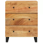 Bahut en bois d'acacia massif au charme industriel - Armoire spacieuse et plateau robuste pour la décoration intérieure