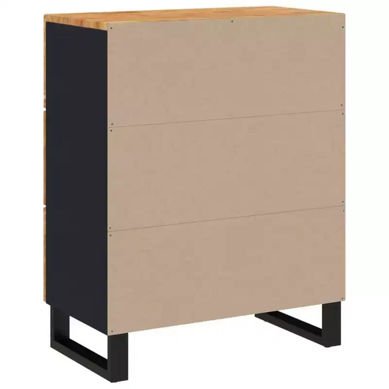 Bahut en bois d'acacia massif au charme industriel - Armoire spacieuse et plateau robuste pour la décoration intérieure