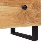 Bahut en bois d'acacia massif au charme industriel - Armoire spacieuse et plateau robuste pour la décoration intérieure