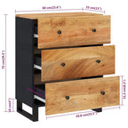 Bahut en bois d'acacia massif au charme industriel - Armoire spacieuse et plateau robuste pour la décoration intérieure