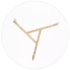 Table à manger avec plateau en verre trempé et pieds en bois de chêne massif pour cuisine ou salle à manger, brun transparent, diamètre de 80 cm