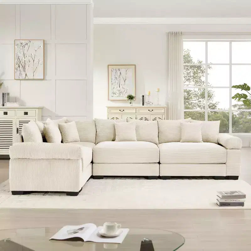 Canapé modulaire nuage surdimensionné, canapés modulaires convertibles avec assise profonde et accoudoirs extra-larges