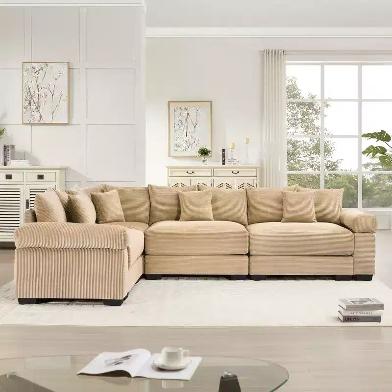 Canapé modulaire nuage surdimensionné, canapés modulaires convertibles avec assise profonde et accoudoirs extra-larges