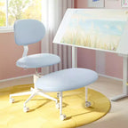 Chaise ergonomique en croix avec roulettes, chaise de bureau sans accoudoirs pour petits espaces, soutien dorsal amélioré, hauteur réglable