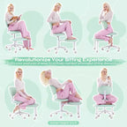 Chaise ergonomique en croix avec roulettes, chaise de bureau sans accoudoirs pour petits espaces, soutien dorsal amélioré, hauteur réglable