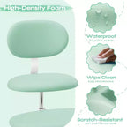 Chaise ergonomique en croix avec roulettes, chaise de bureau sans accoudoirs pour petits espaces, soutien dorsal amélioré, hauteur réglable