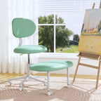 Chaise ergonomique en croix avec roulettes, chaise de bureau sans accoudoirs pour petits espaces, soutien dorsal amélioré, hauteur réglable