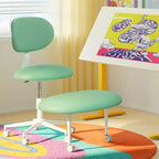 Chaise ergonomique en croix avec roulettes, chaise de bureau sans accoudoirs pour petits espaces, soutien dorsal amélioré, hauteur réglable