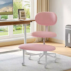 Chaise ergonomique en croix avec roulettes, chaise de bureau sans accoudoirs pour petits espaces, soutien dorsal amélioré, hauteur réglable