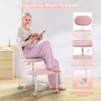 Chaise ergonomique en croix avec roulettes, chaise de bureau sans accoudoirs pour petits espaces, soutien dorsal amélioré, hauteur réglable