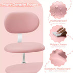 Chaise ergonomique en croix avec roulettes, chaise de bureau sans accoudoirs pour petits espaces, soutien dorsal amélioré, hauteur réglable