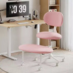 Chaise ergonomique en croix avec roulettes, chaise de bureau sans accoudoirs pour petits espaces, soutien dorsal amélioré, hauteur réglable