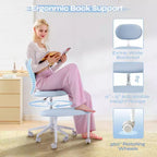 Chaise ergonomique en croix avec roulettes, chaise de bureau sans accoudoirs pour petits espaces, soutien dorsal amélioré, hauteur réglable