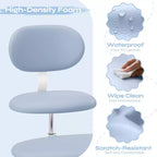 Chaise ergonomique en croix avec roulettes, chaise de bureau sans accoudoirs pour petits espaces, soutien dorsal amélioré, hauteur réglable