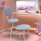Chaise ergonomique en croix avec roulettes, chaise de bureau sans accoudoirs pour petits espaces, soutien dorsal amélioré, hauteur réglable