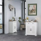 Meuble de Rangement avec 2 Portes et Tiroir, Buffet de Cuisine Moderne avec Étagère Réglable, Table Buffet Bar à Café en Bois pour Salon