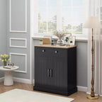 Meuble de Rangement avec 2 Portes et Tiroir, Buffet de Cuisine Moderne avec Étagère Réglable, Table Buffet Bar à Café en Bois pour Salon